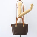 CELINE Macadam Canvas Hand Bag PVC Leather 2way Brown Gold Auth ep12312-25