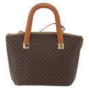 CELINE Macadam Canvas Hand Bag PVC Leather 2way Brown Gold Auth ep12312-2