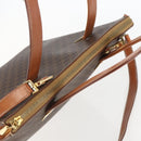 CELINE Macadam Canvas Hand Bag PVC Leather 2way Brown Gold Auth ep12312-6