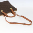 CELINE Macadam Canvas Hand Bag PVC Leather 2way Brown Gold Auth ep12312-8