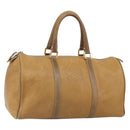 LOEWE Anagram Boston Bag Leather Beige Gold Auth ep12313-1