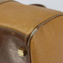 LOEWE Anagram Boston Bag Leather Beige Gold Auth ep12313-9