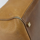 LOEWE Anagram Boston Bag Leather Beige Gold Auth ep12313-14