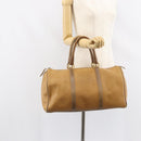 LOEWE Anagram Boston Bag Leather Beige Gold Auth ep12313-19