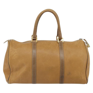 LOEWE Anagram Boston Bag Leather Beige Gold Auth ep12313 - 0