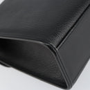 Burberrys Hand Bag Leather Black Silver Auth ep12314-13