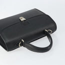Burberrys Hand Bag Leather Black Silver Auth ep12314-6