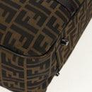 FENDI Zucca Canvas Boston Bag Black Brown Auth ep12318-8