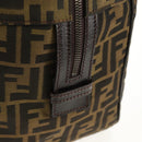 FENDI Zucca Canvas Boston Bag Black Brown Auth ep12318-18