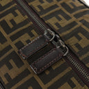 FENDI Zucca Canvas Boston Bag Black Brown Auth ep12318-19