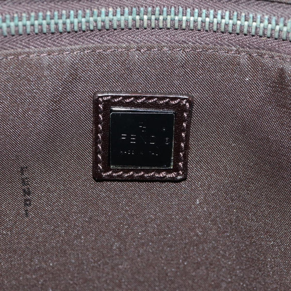 FENDI Zucca Canvas Boston Bag Black Brown Auth ep12318