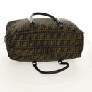 FENDI Zucca Canvas Boston Bag Black Brown Auth ep12318-6