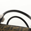 FENDI Zucca Canvas Boston Bag Black Brown Auth ep12318-14