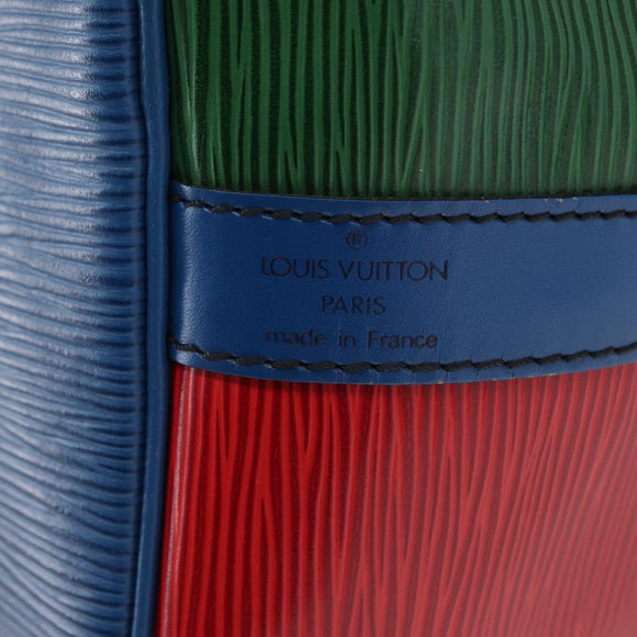 LOUIS VUITTON Epi Petit Noe Bag Tricolor Green Red blue M44147 LV Auth ep12319
