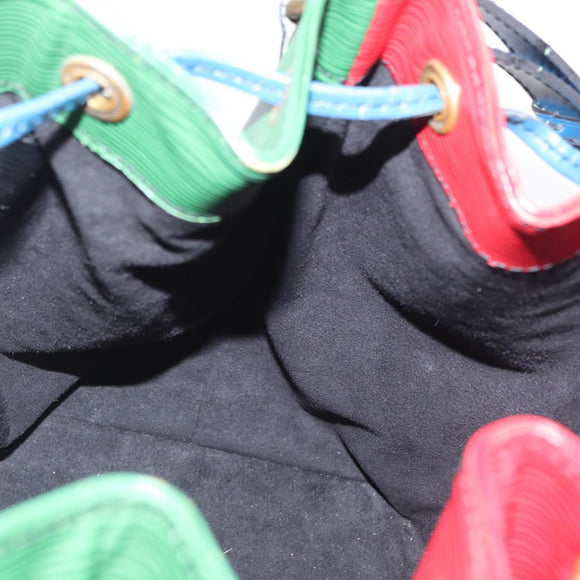 LOUIS VUITTON Epi Petit Noe Bag Tricolor Green Red blue M44147 LV Auth ep12319