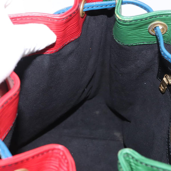 LOUIS VUITTON Epi Petit Noe Bag Tricolor Green Red blue M44147 LV Auth ep12319