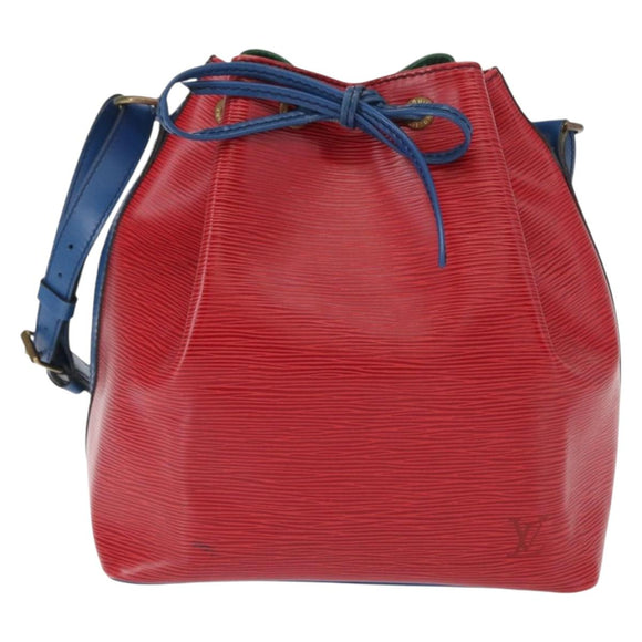 LOUIS VUITTON Epi Petit Noe Bag Tricolor Green Red blue M44147 LV Auth ep12319