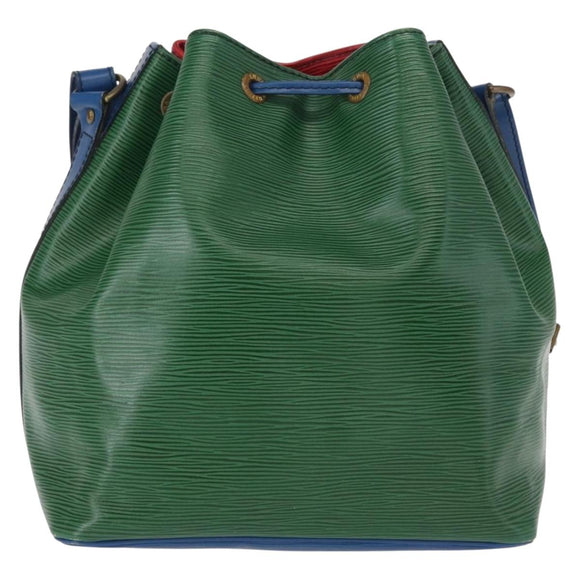 LOUIS VUITTON Epi Petit Noe Bag Tricolor Green Red blue M44147 LV Auth ep12319