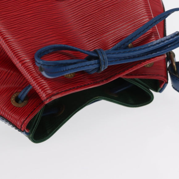 LOUIS VUITTON Epi Petit Noe Bag Tricolor Green Red blue M44147 LV Auth ep12319