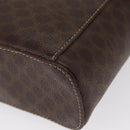 CELINE Macadam Canvas Vanity Pouch PVC Leather Brown Gold Auth ep12322-13