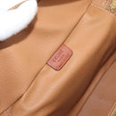 CELINE Macadam Canvas Vanity Pouch PVC Leather Brown Gold Auth ep12322-16