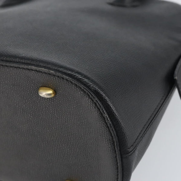 CELINE Hand Bag Leather Black Gold Auth ep12323