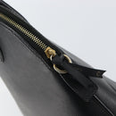 CELINE Hand Bag Leather Black Gold Auth ep12323-14