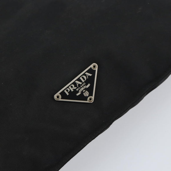 PRADA Shoulder Bag Nylon Silver Black Auth ep12326