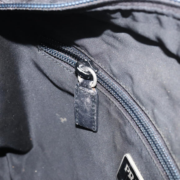 PRADA Shoulder Bag Nylon Silver Black Auth ep12326