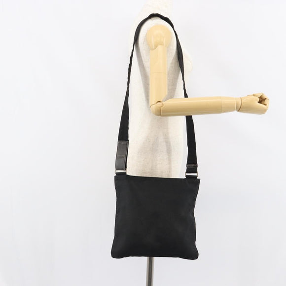 PRADA Shoulder Bag Nylon Silver Black Auth ep12326