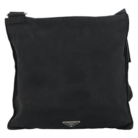 PRADA Shoulder Bag Nylon Silver Black Auth ep12326 - 0