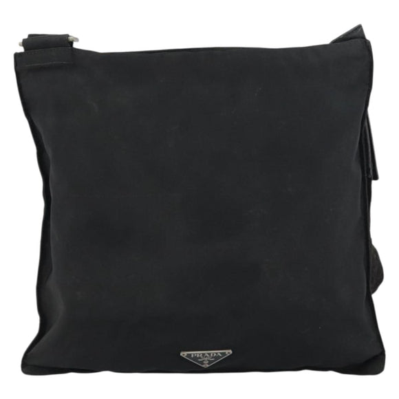 PRADA Shoulder Bag Nylon Silver Black Auth ep12326