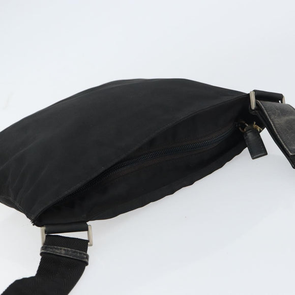 PRADA Shoulder Bag Nylon Silver Black Auth ep12326