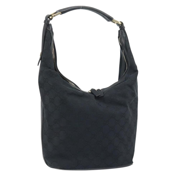 GUCCI GG Canvas Shoulder Bag Black Gold 001 4288 Auth ep12327