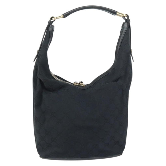 GUCCI GG Canvas Shoulder Bag Black Gold 001 4288 Auth ep12327