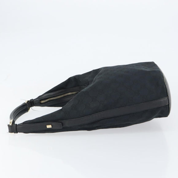 GUCCI GG Canvas Shoulder Bag Black Gold 001 4288 Auth ep12327