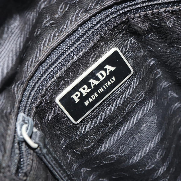 PRADA Shoulder Bag Nylon Silver Black Auth ep12328