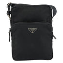 PRADA Shoulder Bag Nylon Silver Black Auth ep12328-13