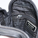 PRADA Shoulder Bag Nylon Silver Black Auth ep12328-22