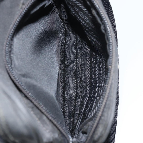 PRADA Shoulder Bag Nylon Silver Black Auth ep12328