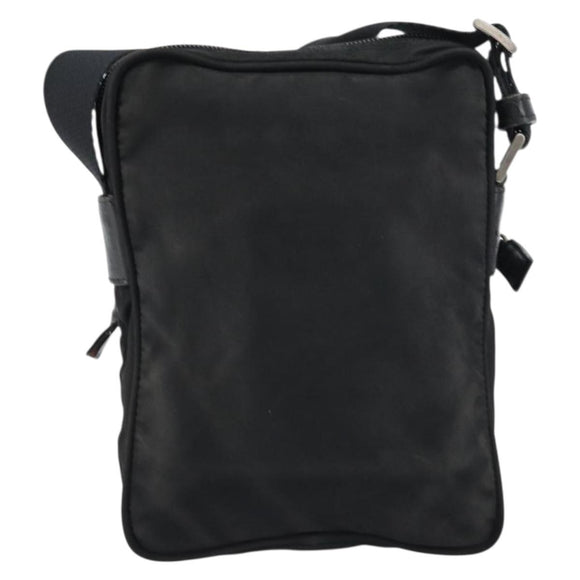 PRADA Shoulder Bag Nylon Silver Black Auth ep12328