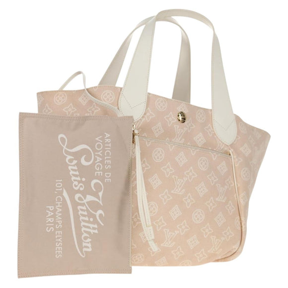 LOUIS VUITTON Monogram Beach Line Cabas Ipanema GM Bag Beige M95986 Auth ep12331