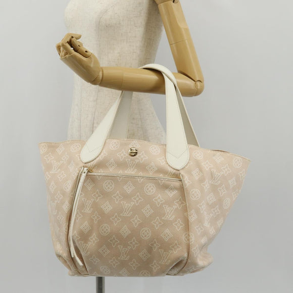 LOUIS VUITTON Monogram Beach Line Cabas Ipanema GM Bag Beige M95986 Auth ep12331