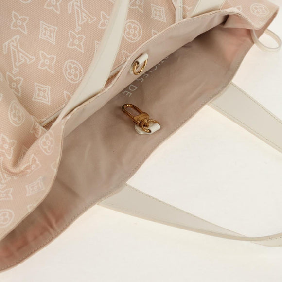 LOUIS VUITTON Monogram Beach Line Cabas Ipanema GM Bag Beige M95986 Auth ep12331