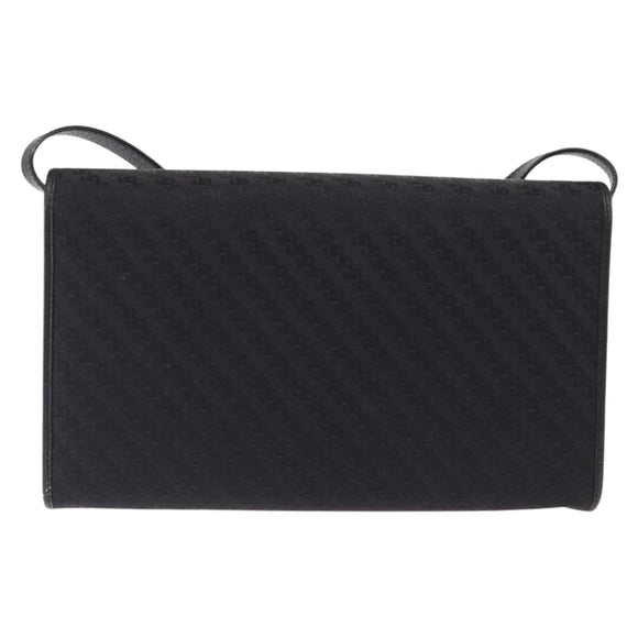 GUCCI Shoulder Bag Leather Canvas Black Gold 004 115 0289 Auth ep12335