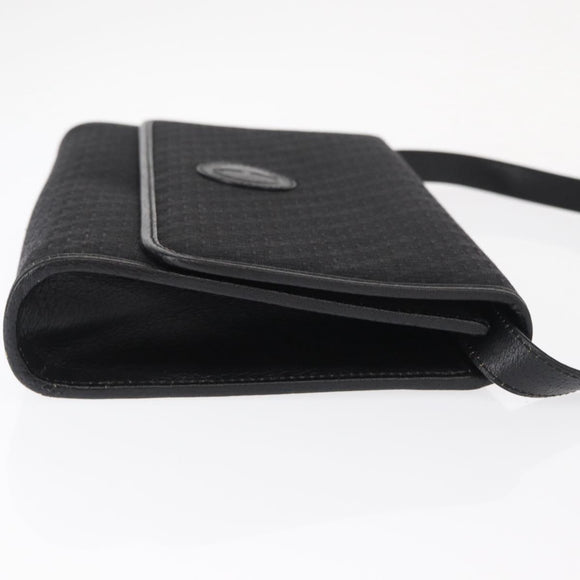 GUCCI Shoulder Bag Leather Canvas Black Gold 004 115 0289 Auth ep12335