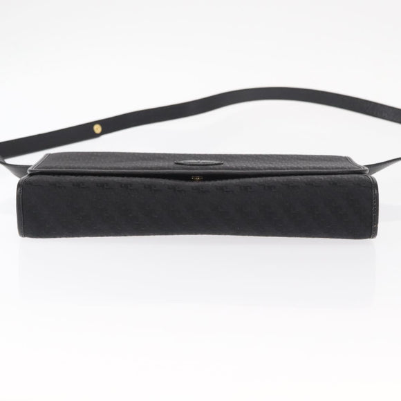 GUCCI Shoulder Bag Leather Canvas Black Gold 004 115 0289 Auth ep12335