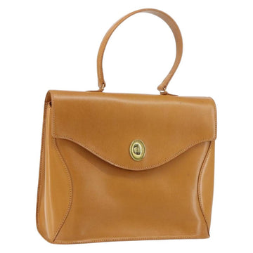 Christian Dior Hand Bag Leather Brown Gold Auth ep12336