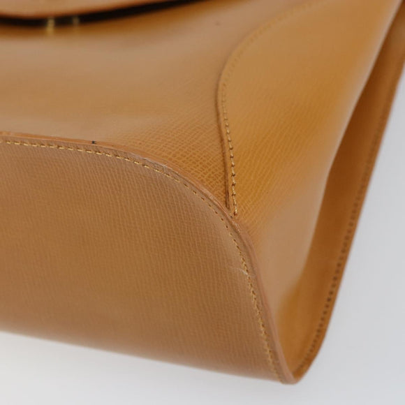 Christian Dior Hand Bag Leather Brown Gold Auth ep12336