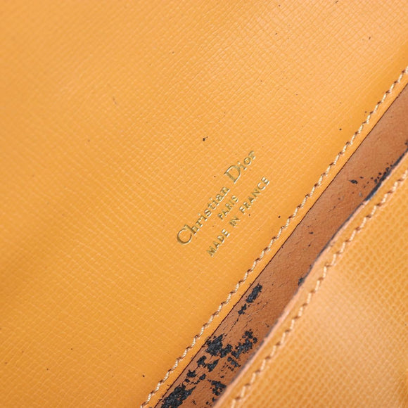 Christian Dior Hand Bag Leather Brown Gold Auth ep12336